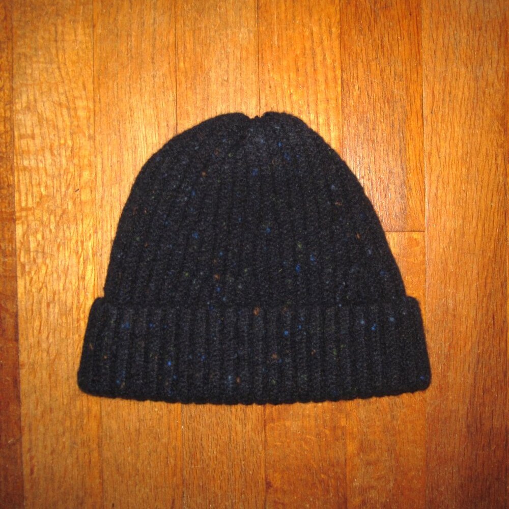 INIS MEÁIN Ribbed Merino Wool and Cashmere Beanie